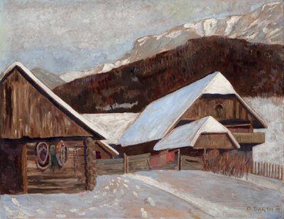 Farmhouse in winter, Otto Barth